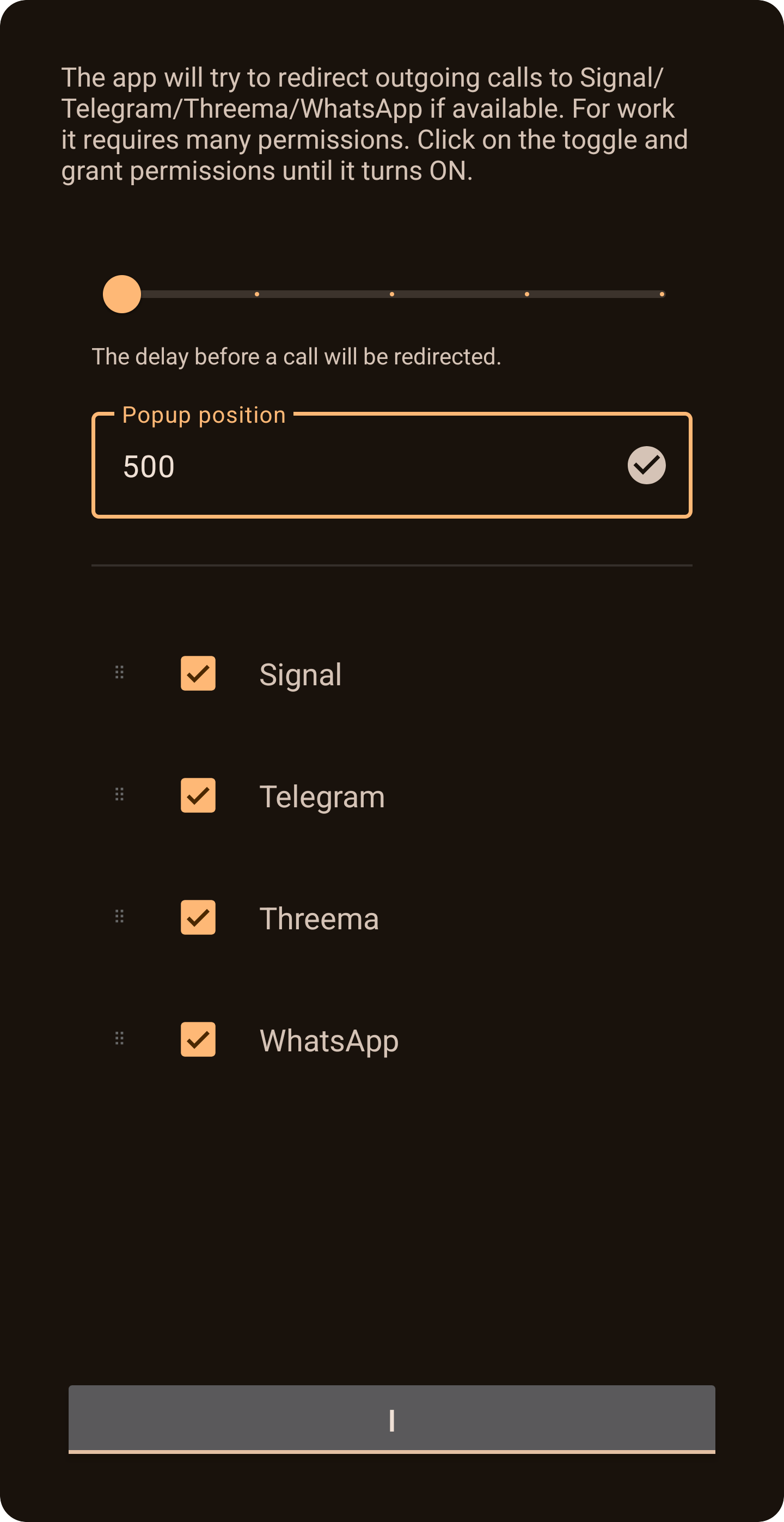 Main screen
